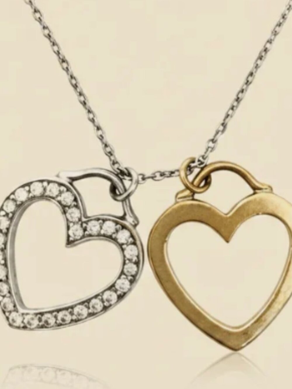 18K Tiffany & Co. White & Yellow  Gold 2 Hearts Heirloom Piece